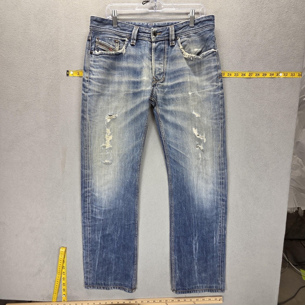 Diesel‎ Jeans Mens 32x32 Blue Larkee Straight Made In Italy Button Fly 008M2
